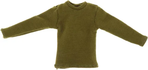 Miniatura 7 de Colaxi Camiseta de manga larga con figura de hombre a escala 1/12, ropa de muñeca en miniatura para figura de 6 pulgadas, color verde