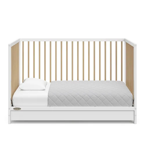Miniatura 6 de Cuna convertible 5 en 1 con cajón Graco Teddi (Blanco con madera flotante) – Certificado GREENGUARD Gold, combinación de cuna con cajón, cajón