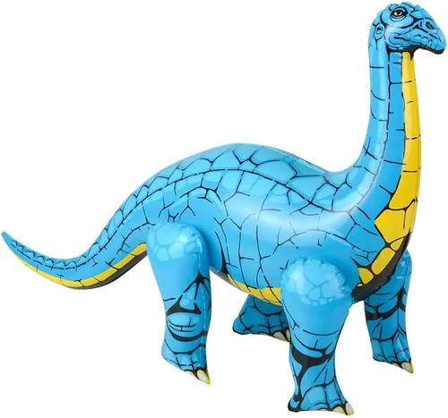 Miniatura 11 de Surtido inflable de dinosaurio colorido (aproximadamente 24 pulgadas) Apatosaurio inflable para fiestas, pterodáctilo, raptor, T-Rex, triceratops