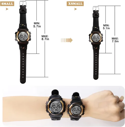 Miniatura 3 de Reloj analógico para niños, reloj para niños de 6 a 15 años, reloj digital para deportes al aire libre, multifuncional con cronógrafo LED 50 M