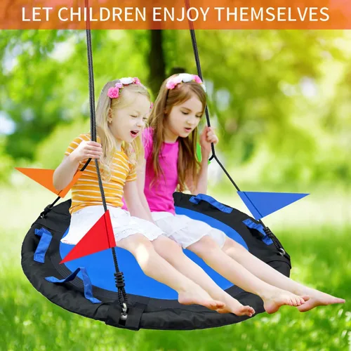 Miniatura 5 de Columpio para árbol de 40 pulgadas, columpio para árbol de telaraña, capacidad de peso de 800 libras, Oxford 900D impermeable con asas, con correas