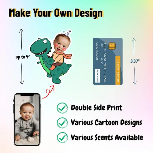 Miniatura 2 de FIMILOVE Ambientador de Aire Personalizado para Coche con Cara y Cuerpo de Dibujos Animados, Regalo Personalizado para el Día de San Valentín