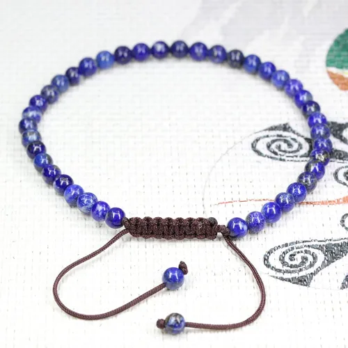 Miniatura 2 de Pulsera de borla de macramé trenzada ajustable con cuentas redondas de 0.157 pulgadas (0.157 in)