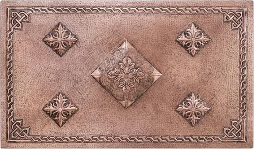 Miniatura 9 de Protector contra salpicaduras de cocina, diamantes con borde celta de cobre, panel victoriano de cobre, azulejos de cobre hechos a mano, decoración