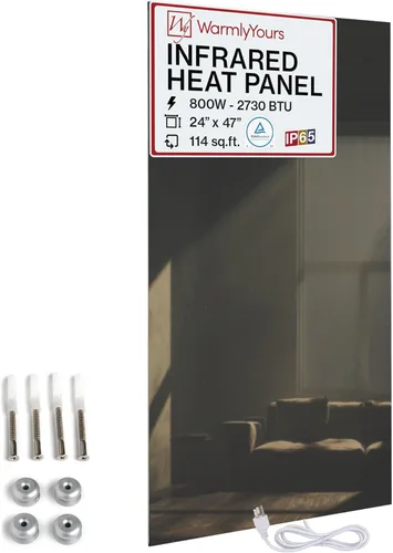 Miniatura 15 de Panel de calentador de pared infrarrojo blanco de 800 W, panel de calor radiante eléctrico de 24 x 47 pulgadas, calentador de espacio de eficiencia