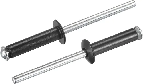 Miniatura 17 de uxcell Remaches ciegos de aluminio, 0.157 in x 0.236 in (5/32 pulgadas x 15/64 pulgadas), remache de extremo abierto, cabeza redonda plana para unir