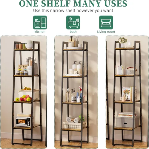 Miniatura 4 de Simple Trending - Soporte de metal alto de 4 niveles con luz de crecimiento, estante de escalera resistente para plantas de interior, soporte