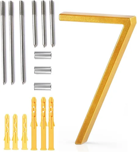 Miniatura 16 de Número de casa flotante de 5'', números de casa modernos - aleación de zinc, número de dirección de casa con exquisito proceso de dibujo - dorado