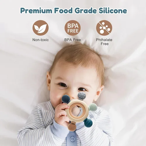 Miniatura 2 de Juguetes de dentición para bebés de 0-6 6-12 meses, mordedores sensoriales sin BPA para bebés de 0 3 6 9 12 18 meses, juguetes para recién nacidos e