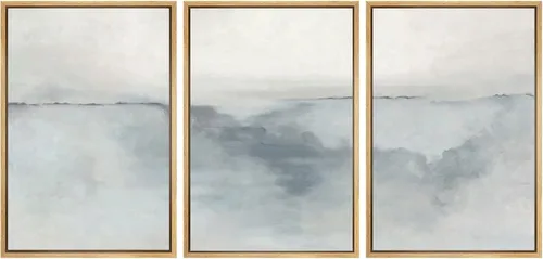 Miniatura 85 de SIGNWIN Lienzo enmarcado para pared, juego de arte tranquilo con reflejo de lago, acuarela, montaña y agua, ilustraciones modernas, arte abstracto