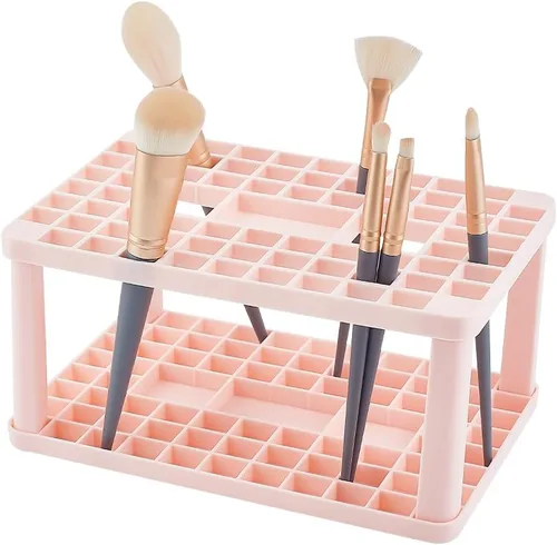 AHandMaker Organizador de pinceles de pintura, soporte de plástico de 71 agujeros para brochas de maquillaje, artistas y cosméticos, herramientas