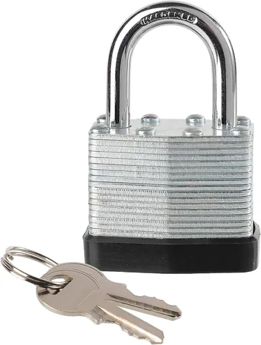 Miniatura 2 de Candado con llave de acero laminado, cerraduras iguales con llave, candado de grillete normal, paquete de 10