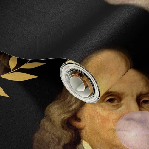 Miniatura 2 de Spoonflower Papel tapiz para despegar y pegar, papel tapiz extraíble personalizado de Benjamin Franklin Presidente Histórico Caprichoso Bubblegum