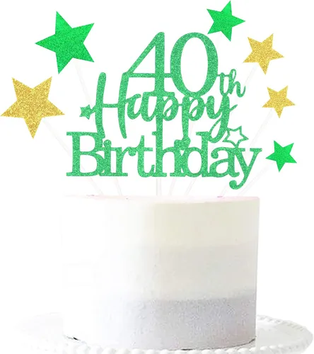 Miniatura 20 de Decoración brillante para tarta de primer cumpleaños feliz con estrella, adornos personalizados para tarta de 1 cumpleaños, decoraciones de fiesta