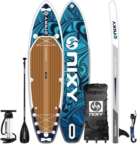 NIXY Newport - Tabla de remo inflable de 10 pies 6 pulgadas, SUP de alto rendimiento, duradero y ligero para todos los niveles de habilidad, Exuma
