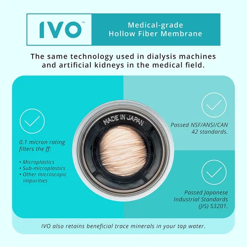 Miniatura 2 de IVO Filtros de agua de repuesto (1 x dura 4 meses) - Filtración de 4 etapas con tecnología aprobada por NSF - Elimina contaminantes hasta 0.1