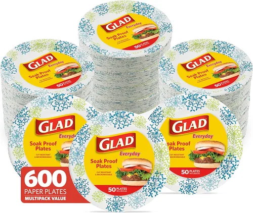 Miniatura 9 de Glad - Platos de papel desechables cuadrados para todas las ocasiones