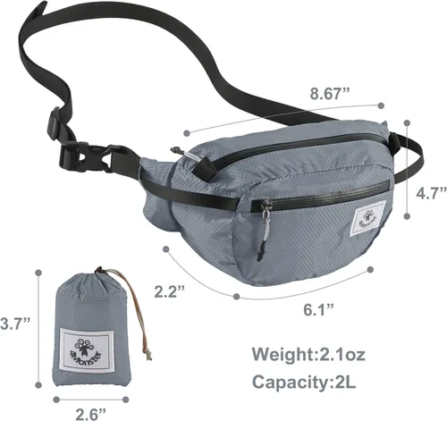 Miniatura 3 de 4Monster Riñoneras de Senderismo Portátiles, Bolsa de Cintura Resistente al Agua con Correa Ajustable, Bolsa de Pecho de Cruz Ligera y Esbelta
