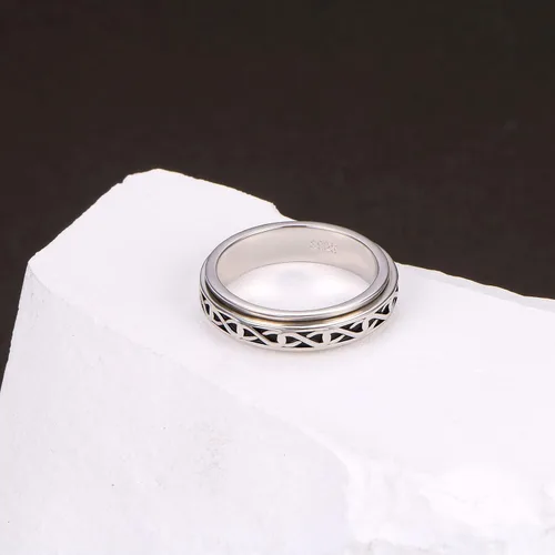 Miniatura 6 de Ladytree Anillo giratorio de plata de ley S925 para ansiedad, anillo inspirador de promesa, ansiedad, preocupación, alivio del aburrimiento, TDAH