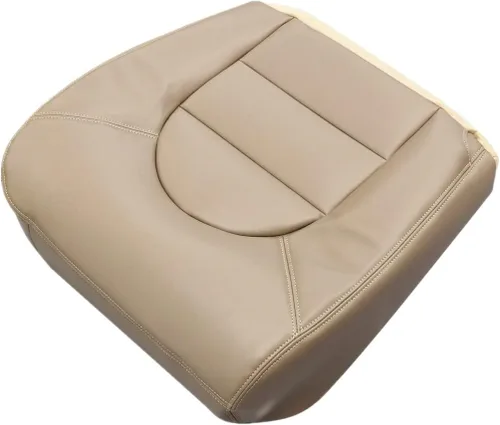 Miniatura 4 de GXARTS Fundas de asiento de cuero para parte inferior del lado del pasajero, color marrón compatible con Ford F250, F350, F450, F550, Lariat XLT