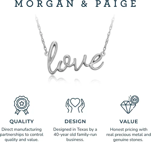 Miniatura 5 de Morgan & Paige Delicado collar para mujer, colgante de plata de ley con letras cursivas, adolescentes y niñas, joyería diaria, 16 pulgadas
