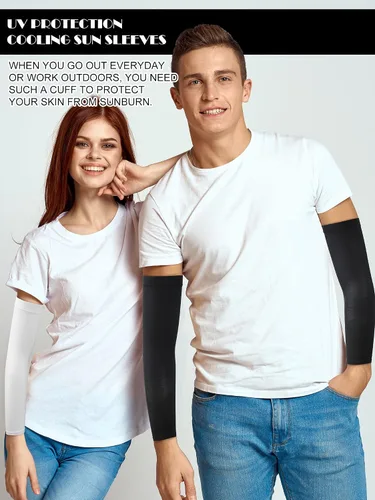 Miniatura 5 de Bememo 16 pares de mangas de brazo para hombres y mujeres, protección UV, mangas refrescantes para brazos, fundas para brazos