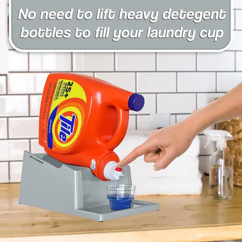Miniatura 3 de Skywin TidyFriend - Dispensador de detergente líquido sin derrames, soporte dispensador de jabón para ropa con bandeja de goteo para organización