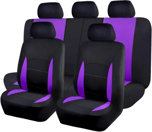 Miniatura 30 de Flying Banner Fundas de asiento de coche, asientos delanteros, asiento trasero, poliéster, protectores de asiento de automóvil, instalaciones Negro