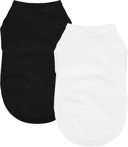 Paquete de 2 camisas para perros de color liso, ligeras, de secado rápido, transpirables, camisetas para mascotas para perros pequeños a grandes,