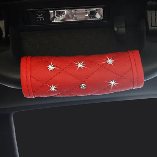 Miniatura 27 de Paquete de 2 fundas brillantes para manija de puerta de seguridad para automóviles, con cristales brillantes, almohadillas protectoras para manija