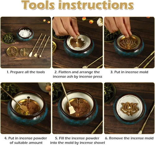 Miniatura 4 de DOITOOL Kit de 5 piezas de incienso chino para quemador de incienso, accesorios de primera calidad para aromaterapia, yoga, meditación, relajación