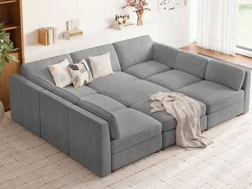 Miniatura 18 de Sofá biplaza extragrande de 83.5 pulgadas, sofás para sala de estar, sofá nube de felpilla de asiento profundo, sofá modular seccional, funda