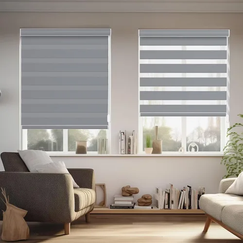 Miniatura 21 de Persianas de cebra Changshade para ventanas interiores con filtro de luz, persianas de cebra con cordón para puertas corredizas de vidrio