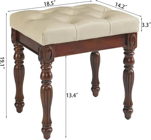 Miniatura 2 de Escritorio pequeño con juego de taburetes, mesa de tocador de maquillaje con espejo abatible y taburete tapizado, tocadores de madera maciza con 2
