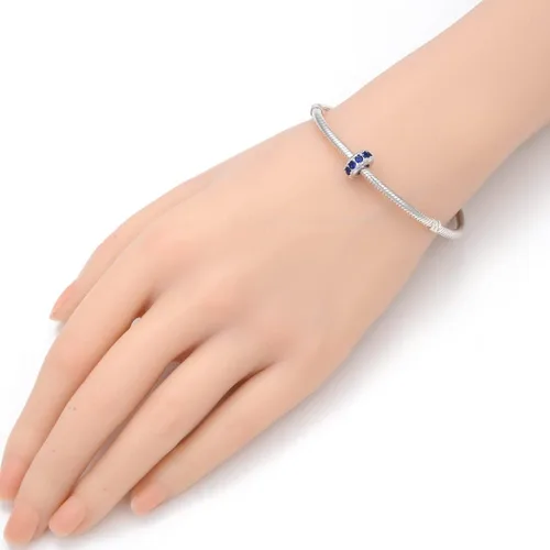 Miniatura 2 de Adabele 1 pieza de cuentas de plata de ley auténtica con circonita cúbica con circonita cúbica para todos los demás, pulsera, collar, joyería