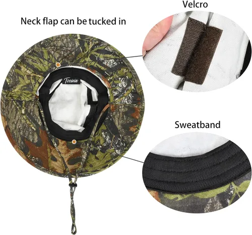 Miniatura 3 de Catalonia Sombrero de sol para hombre, sombrero de ala ancha para exteriores con solapa para el cuello, para pesca, senderismo, safari, jardinería
