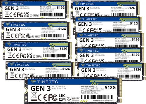 Miniatura 11 de Timetec 256 GBx2 (paquete de 2) SSD NVMe PCIe Gen3x4 8Gb/s M.2 2280 3D NAND TLC 150TBW caché SLC de alto rendimiento Velocidad de lectura/escritura