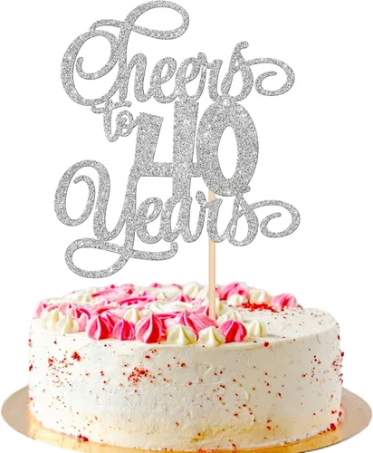 Miniatura 16 de 1 pieza de decoración para tartas de 40 años con purpurina para pastel de 40 años, 40 años, decoración fabulosa para tartas de cumpleaños de 40 Negro