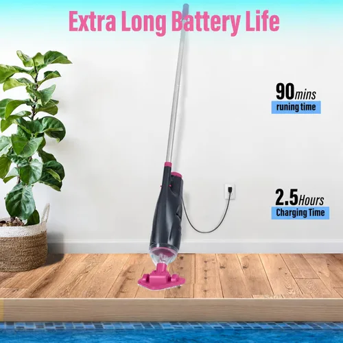 Miniatura 6 de Aspiradora de piscina de mano inalámbrica para bañera de hidromasaje, spa y piscinas pequeñas, tiempo de funcionamiento de hasta 90 minutos