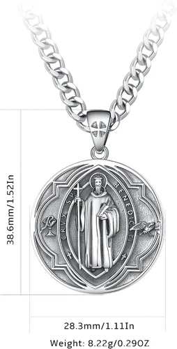 Miniatura 8 de CELESTIA Medallas de plata de ley 925 San MiguelSan CristóbalSan BenitoSan GabrielVirgen MaríaJesúsCaravacaMetatrónSello de los Siete Arcángeles