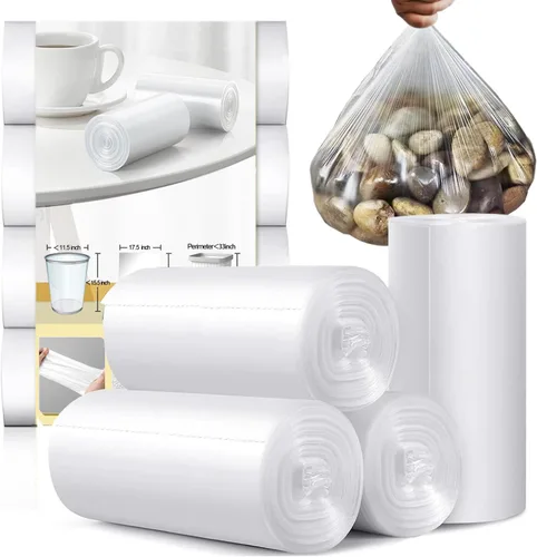 Bolsas de basura pequeñas de 4 galones, 220 unidades, bolsas de basura transparentes para baño, cocina, dormitorio, bolsas de basura de 5 galones,