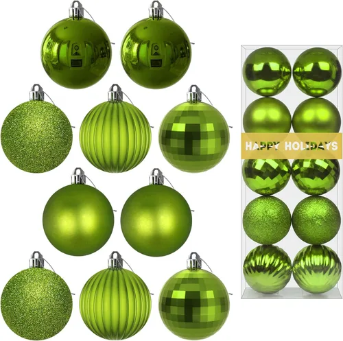 Miniatura 135 de Bolas de Navidad Grandes de 3.2" en Azul Bebé - Adornos para Árbol de Navidad, Bolas Colgantes Inastillables para Cumpleaños, Halloween, Boda