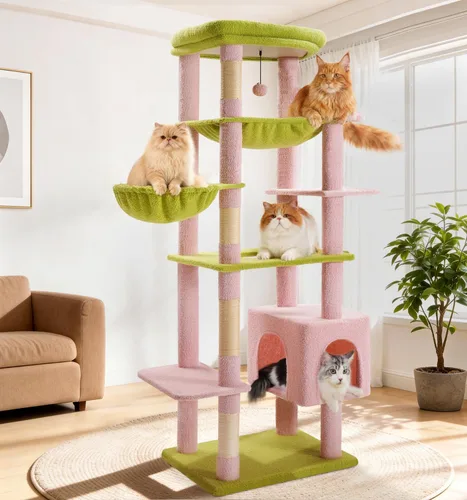 Miniatura 12 de Made4Pets - Árbol alto para gatos, torre de árbol de gato de 71 pulgadas para gatos de interior grande y adulto, torre de felpa de varios niveles