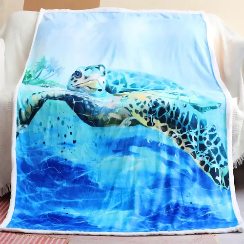 Miniatura 2 de Sviuse Manta de Tortuga Marina Costera Manta Náutica y de Playa Mantas Decorativas de Tortugas para Niños y Adultos Regalos de Tortuga