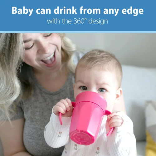 Miniatura 2 de Dr. Brown's Milestones Cheers 360 - Vaso de transición sin boquilla con asas, apto para viajes y sin fugas, para bebés y niños pequeños, azul y Azul