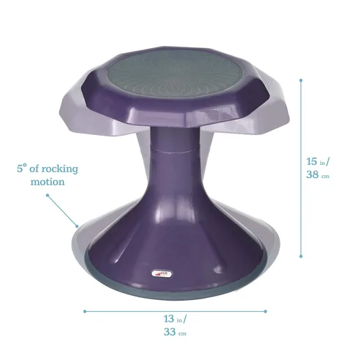 Miniatura 3 de ECR4Kids ACE Active Core Engagement Taburete Tambaleante, Altura del Asiento de 15 Pulgadas, Asientos Flexibles, Berenjena