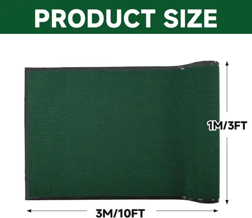 Miniatura 3 de Tapete de 3 x 10 pies para exteriores, alfombra de pasillo comercial, resistente, antideslizante, con parte trasera de goma, impermeable