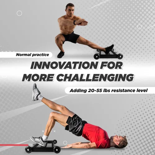 Miniatura 4 de Yes4All Glute Ham Glider, Exercise Wheels for Home Gym Fitness, Glute Hamstring, Booty Building B. Glider Jamón Glider + Banda de Resistencia