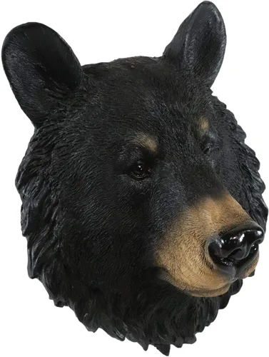 Miniatura 4 de Ebros Gift The Brave - Placa decorativa de pared con cabeza de oso negro de 8 pulgadas de alto, taxidermia, escultura artística con diseño de oso