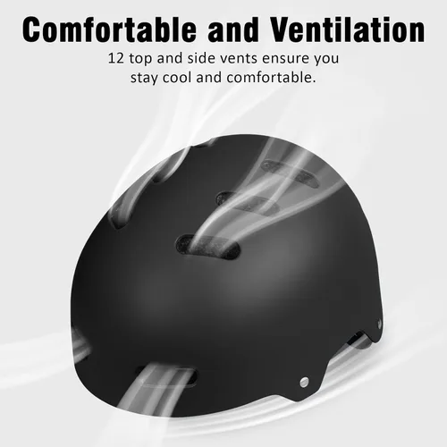 Miniatura 6 de Casco de patineta y bicicleta para adultos, mujeres, hombres, jóvenes y niños (2-3-5-8-14+ años, niños y niñas) - Casco ajustable multideporte